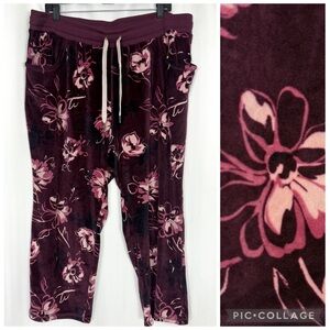 LuLaRoe Cozy Crystal Velour Kick-Flare Crop Lounge Pant Size 2X